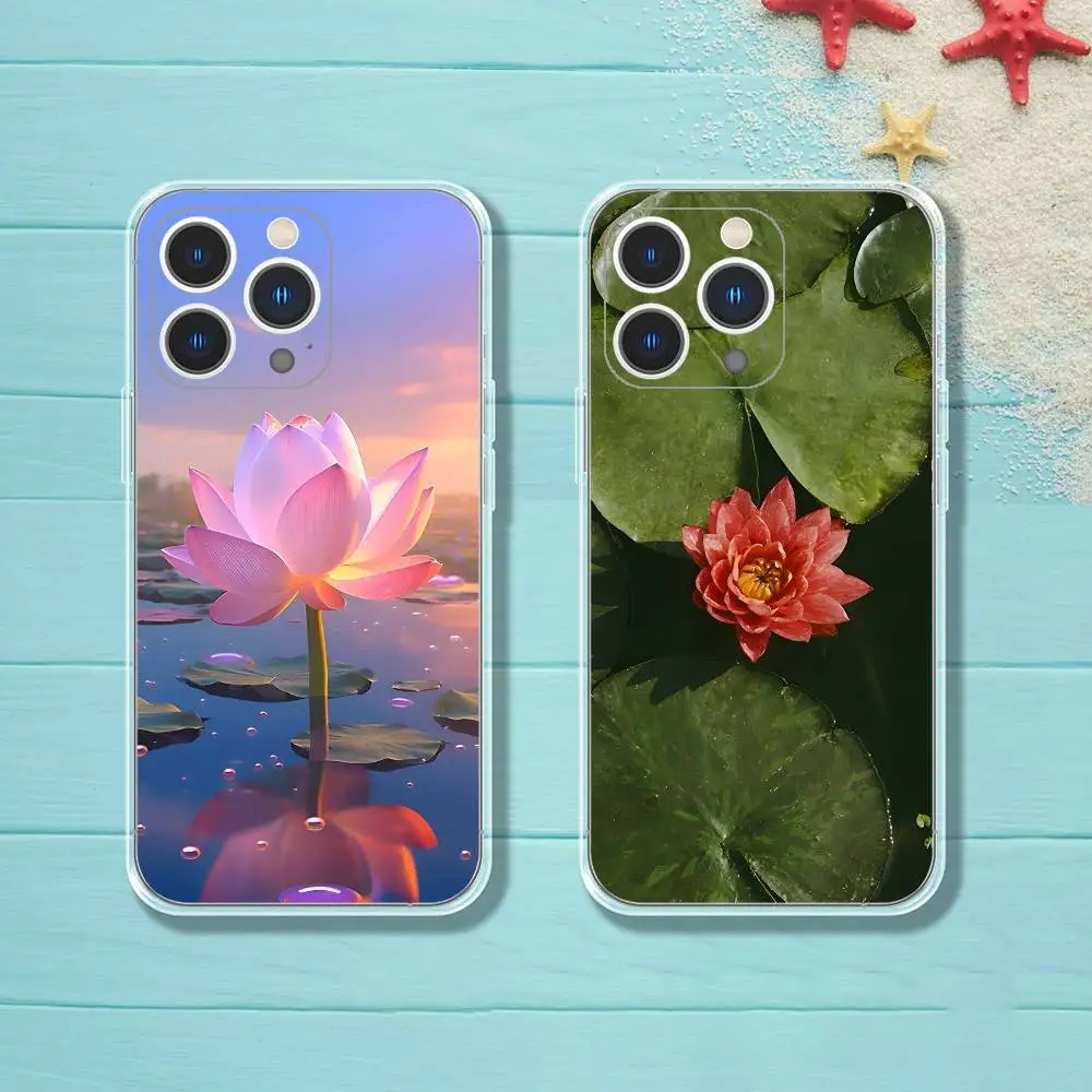 

lucky Five Golden Lotus Pattern Phone Case For iPhone 12,16,11,13,15,17,14,Air,Mini,Plus,Pro,Max,Plus,E Clear Protect Cover