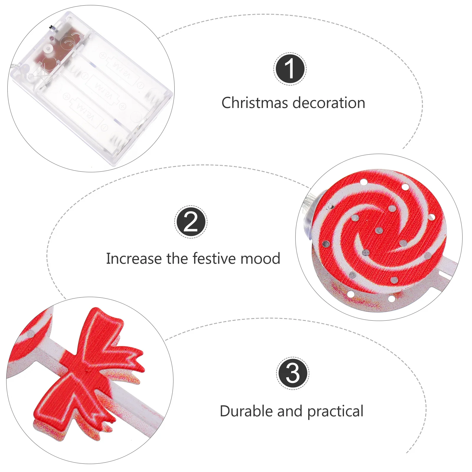 

1Set Christmas Candy Design Light String Decorative Lamp for Wall Garden Patio Party Indoor Outdoor Lighting Warm Atmosphere