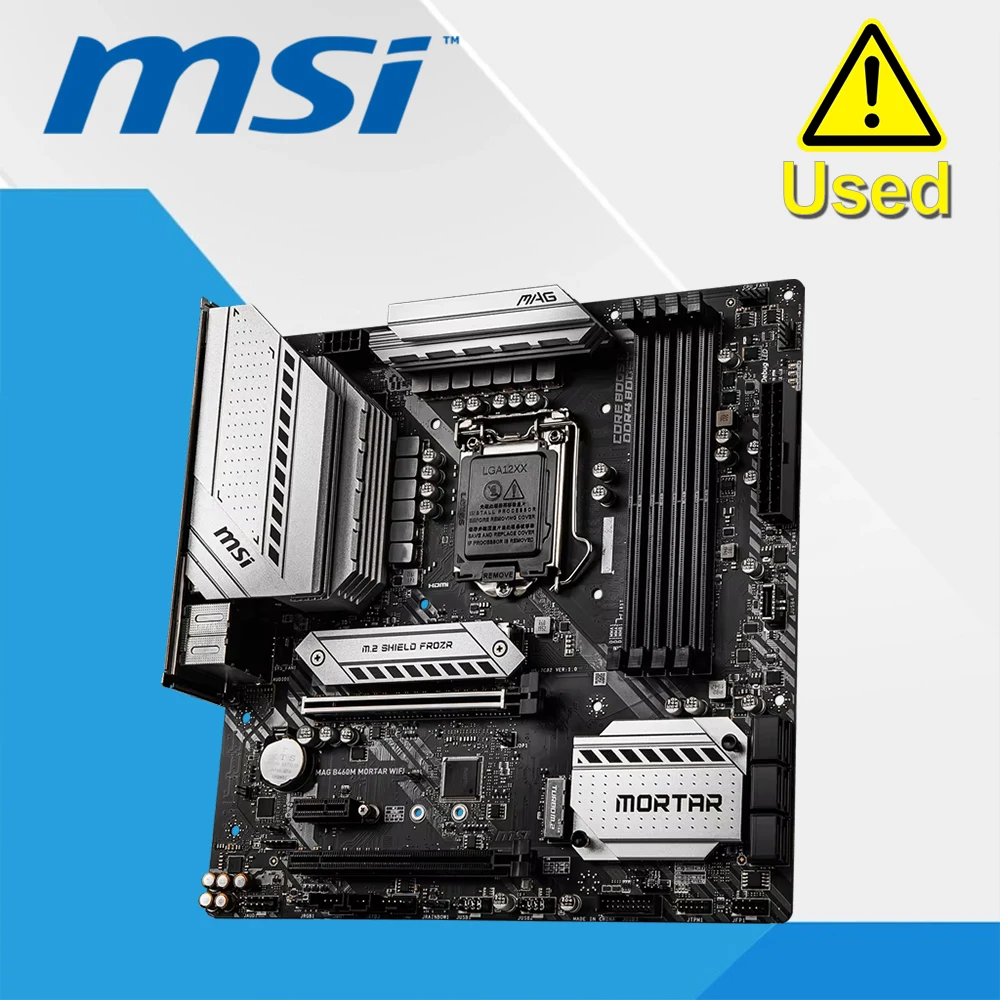 MSI MAG B460M Mortar WiFi Gaming Motherboard (mATX, 10th Gen Intel Core, LGA 1200 Socket, DDR4, CFX, Dual M.2 Slots, USB 3.2 Gen
