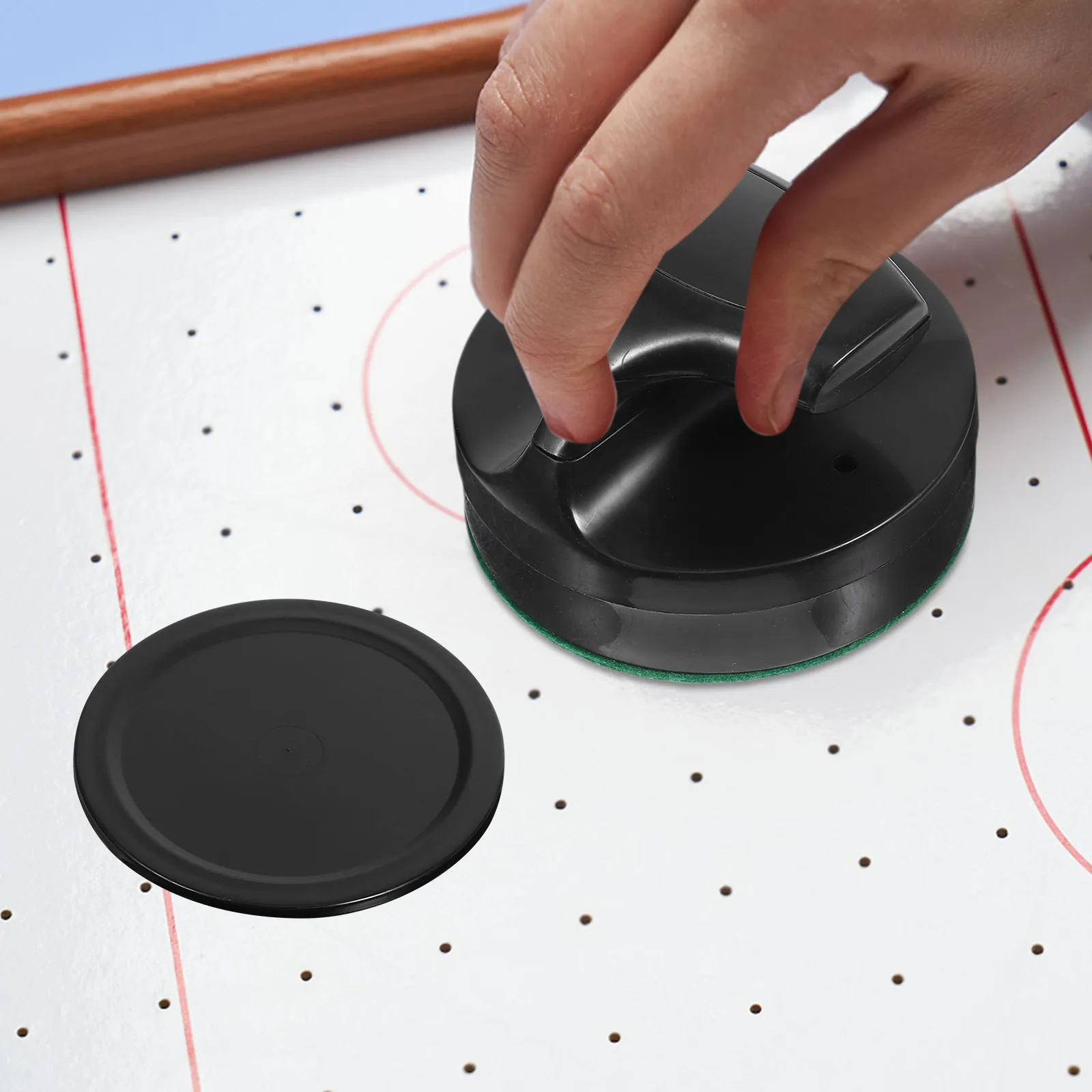 

1Set ABS Hockey Pushers and Pucks for Mini Table Hockey Game Room Accessories Smooth Glide Protective Surface Family Fun Party