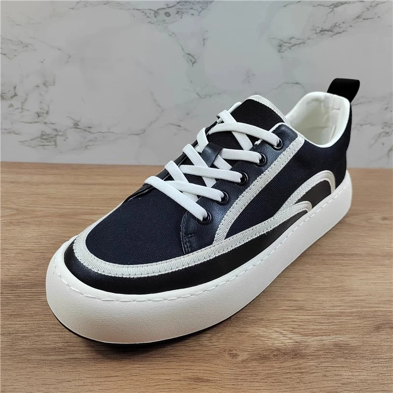 

Женские туфли 2024 с круглым носком, Универсальные женские повседневные кроссовки с открытым носком, осенняя спортивная обувь из натуральной кожи на шнуровке