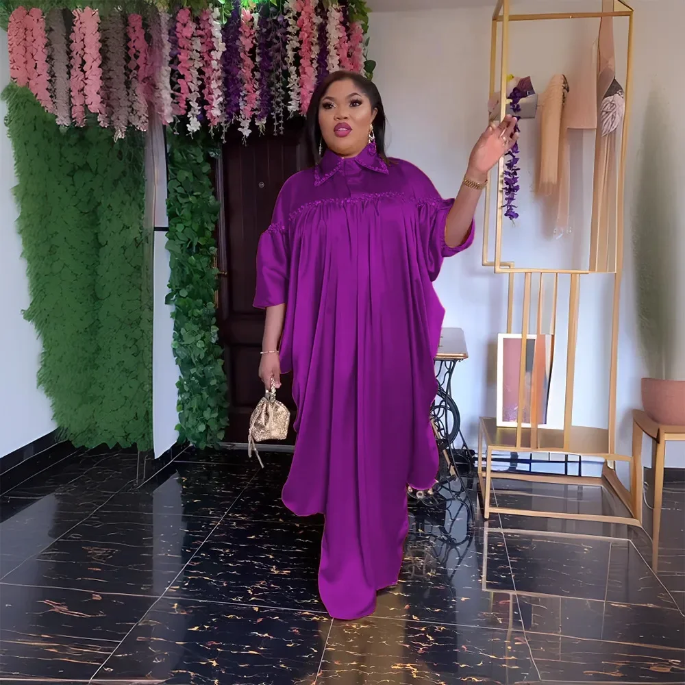 2024 африканские платья для женщин, элегантные полиэстеровые новые мусульманские модные абайи, дашики, халат, кафтан, длинное платье макси, наряды