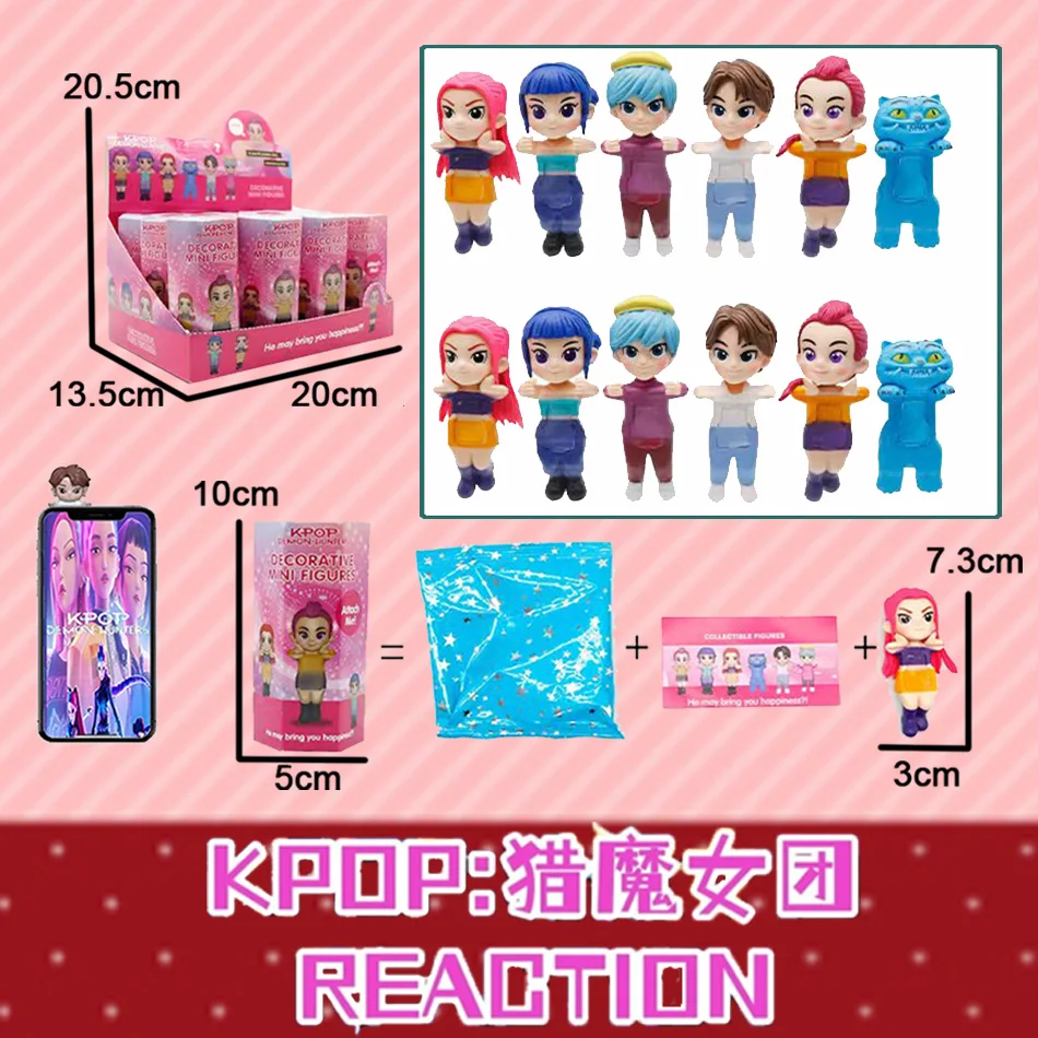 2025 Anime Kpop Demon Hunters blind box Action Figure Set - Derpy Tiger Ranimeumi Mira Zoey Sussy Phone Decor Model for Kids