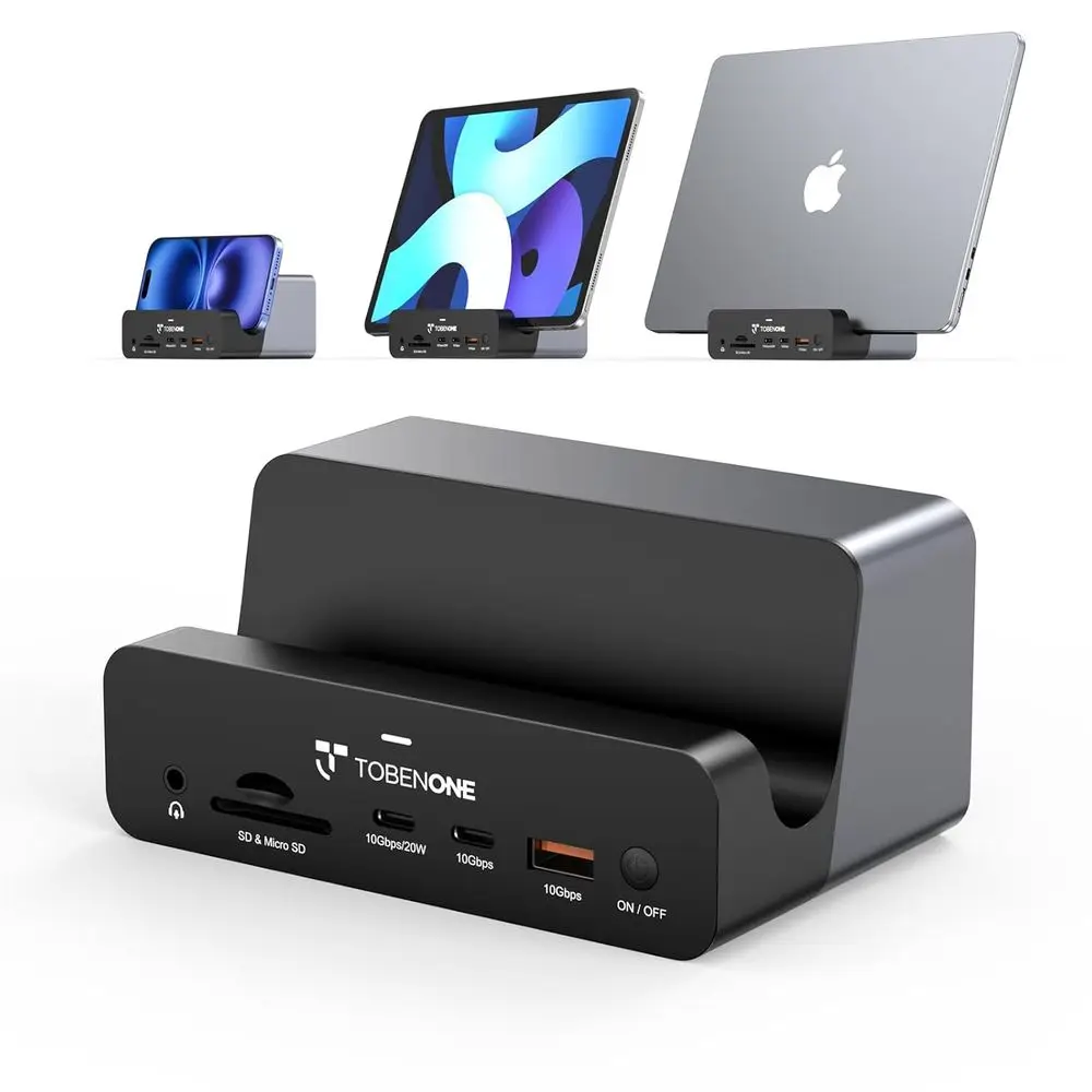 

18-in-2 Dual Monitor Docking Station, 4K@60Hz, 150W Adapter, 20W Charging, USB-C with HDMI, DP, 7 USB Ports, 2.5G Ethernet, Audi