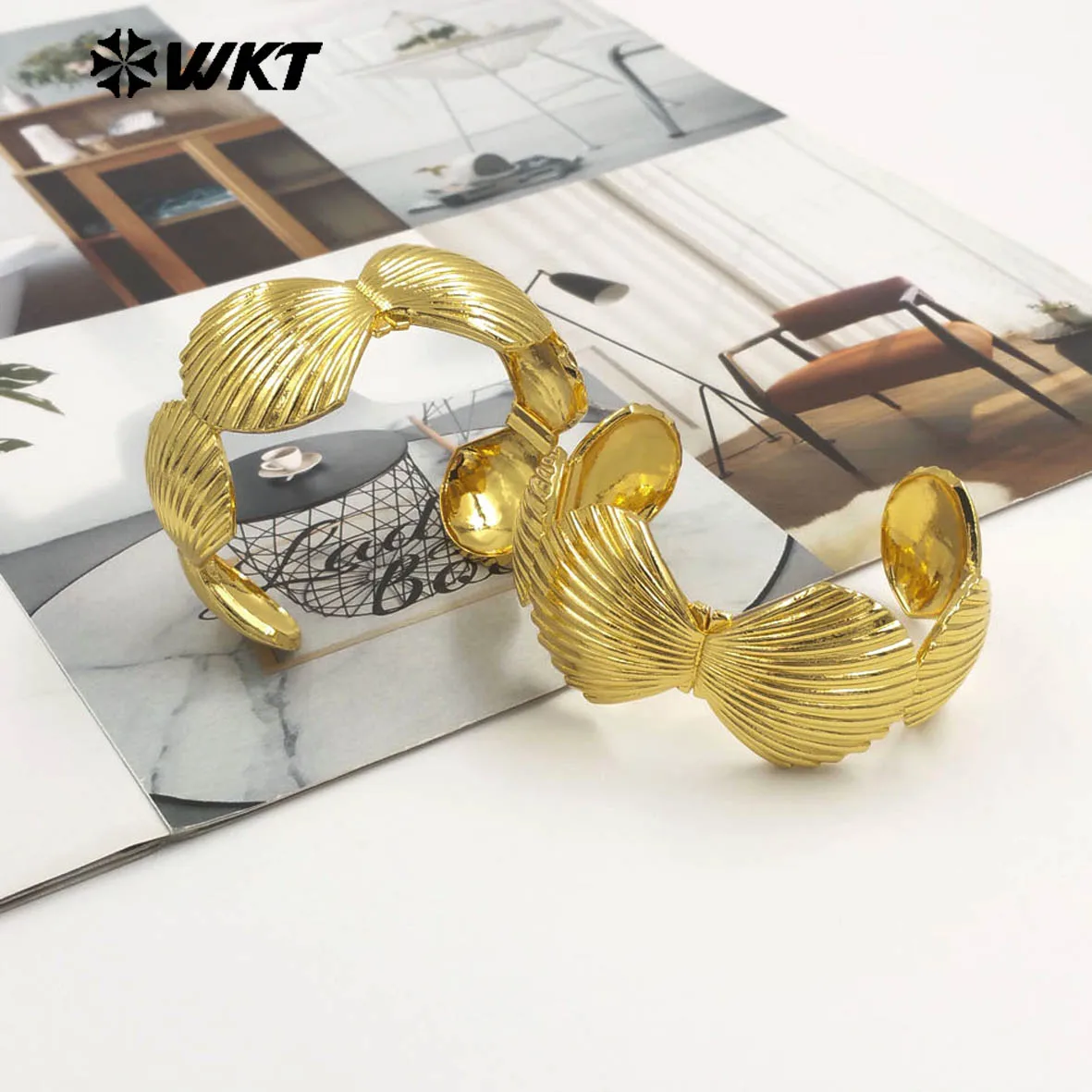 WT-JF361 Classic Versatile Nice Shell Shape Bangle Can Be Adjustable With 18k Gold Plated For Women ACC