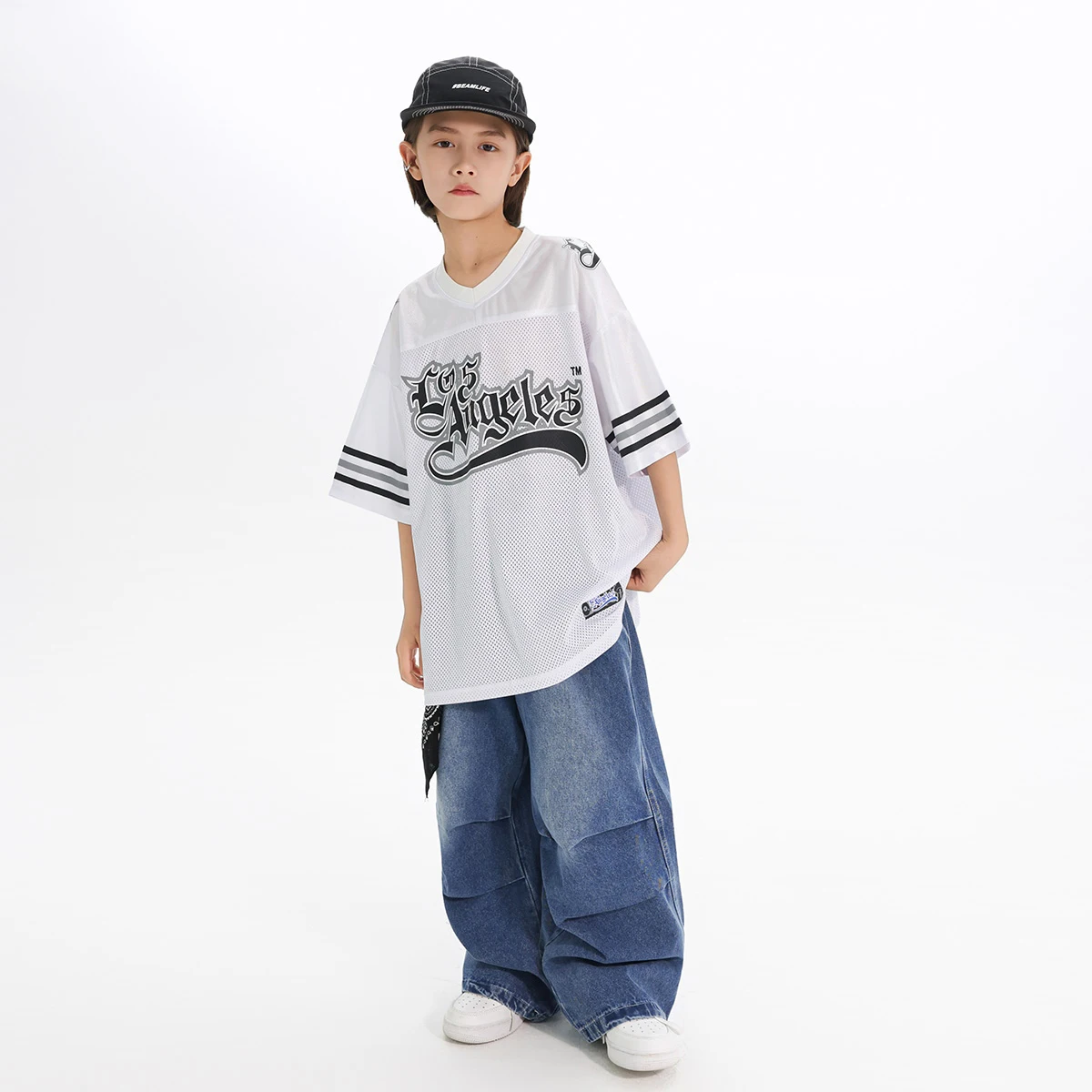 Jazzdans Praktijk Outfits Voor Jongens Top Jeans Hiphop Pak Kinderen Street Dance Prestaties Kostuums Dans Team Slijtage DN21014