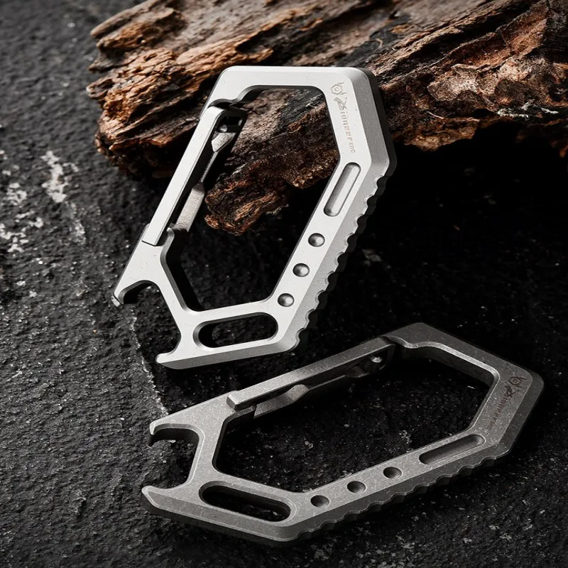 Titanium Alloy EDC Keychain Quick Release Carabiner Hook Hanging Buckle Pocket Waist Belt Car Key Ring Outdoor Tools Bottle Open