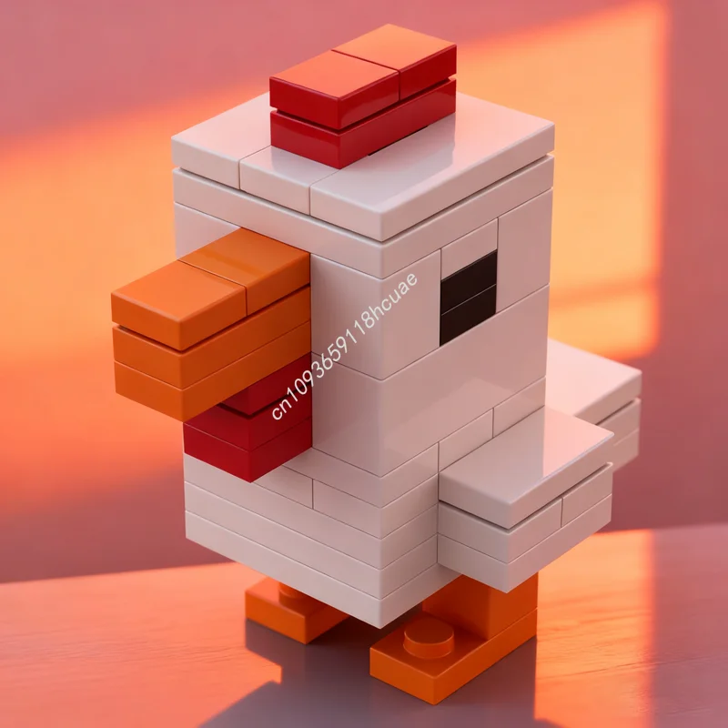53 pièces MOC Crossy Road poulet équipement vidéo modèle bâtiment cadeau de noël blocs Architecture bricolage jouet éducation brique anniversaire