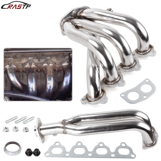 RASTP-Stainless Steel Exhaust Header Manifold for Honda Civic 88-00 CRX/Del  Sol D-Series D15/D16 Engine Exhaust pipe RS-CR1847