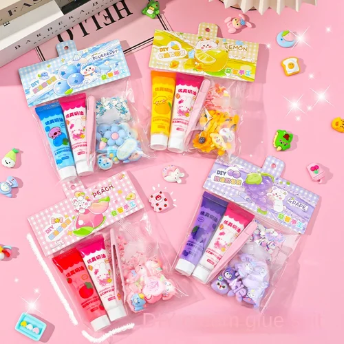 DIY 인기 어린이 교육용 수제 장난감 구카 머리핀 사진 프레임 재료, 2 색 과일 크림 접착제, 15ml  Best5