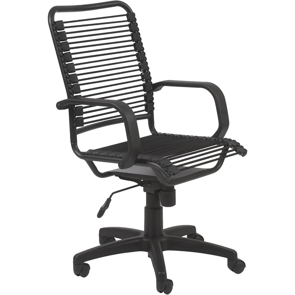 Bradley Bungie Office Chair, L: 27 W: 23 H: 37.5-43 SH: 17.5-23, Black