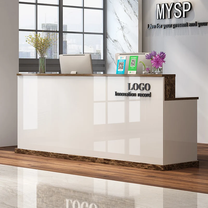 

Modern Office Reception Desks Luxury Salon Checkout Reception Desks Beauty Pulpit Mostrador Recepción Commercial Furniture