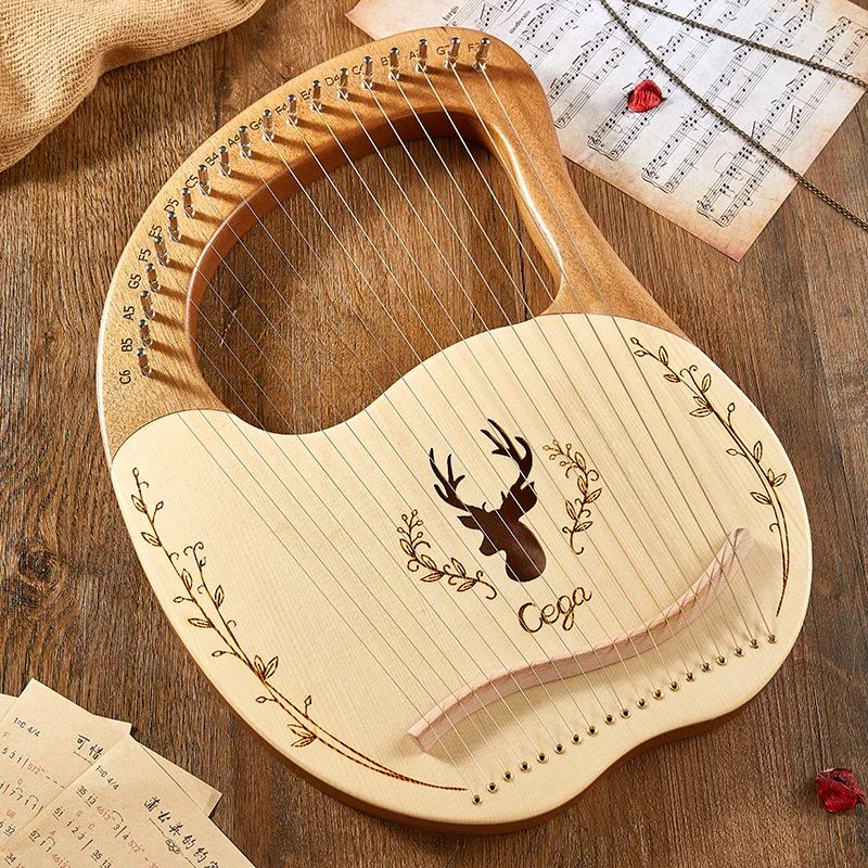 Lyre 16/19 /24 Strings Lyre Harp Piano Wooden Mahogany  Musical Instrument 16/19/24 Strings Lyre Piano With Storage Bag