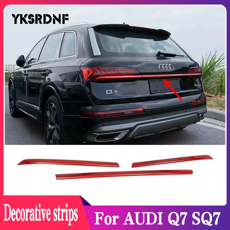 Beautify Fit for AUDI Q7 SQ7 2020-2021 2022 2023 Steel Black Rear Trunk Box Tail Gate Deocr Cover Trim Car Exterior Accessories