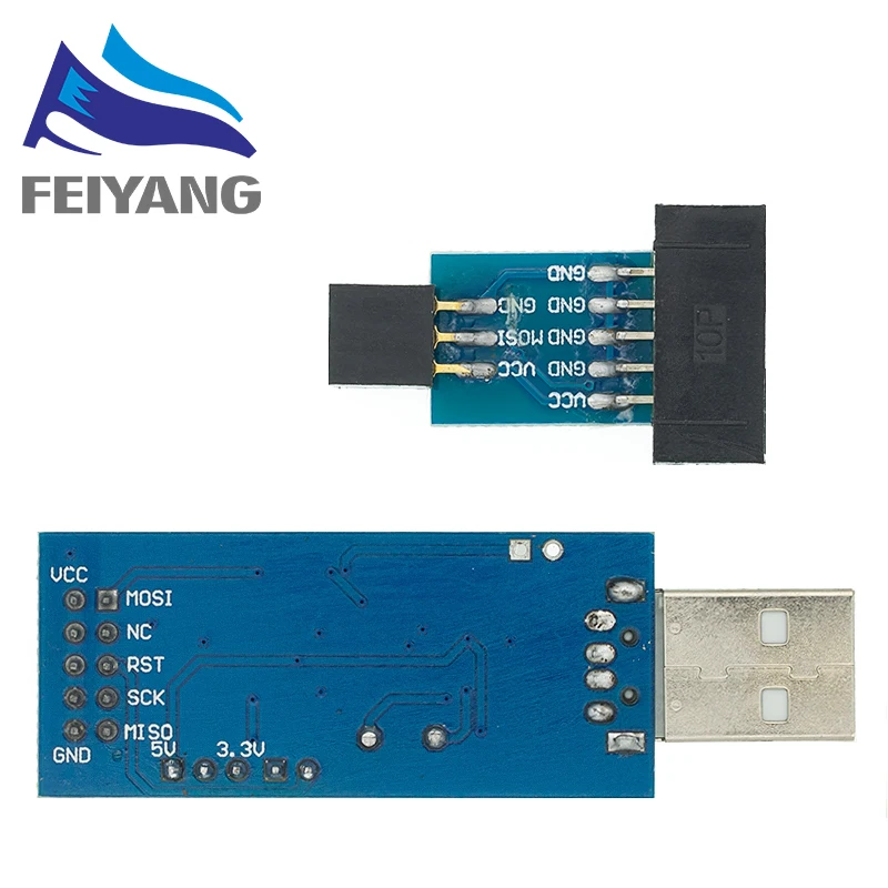 10-контактный на 6-контактный адаптер + USBASP USBISP AVR программатор USB ATMEGA8 ATMEGA128 ATtiny/CAN/PWM 10-контактный проводной модуль DIY