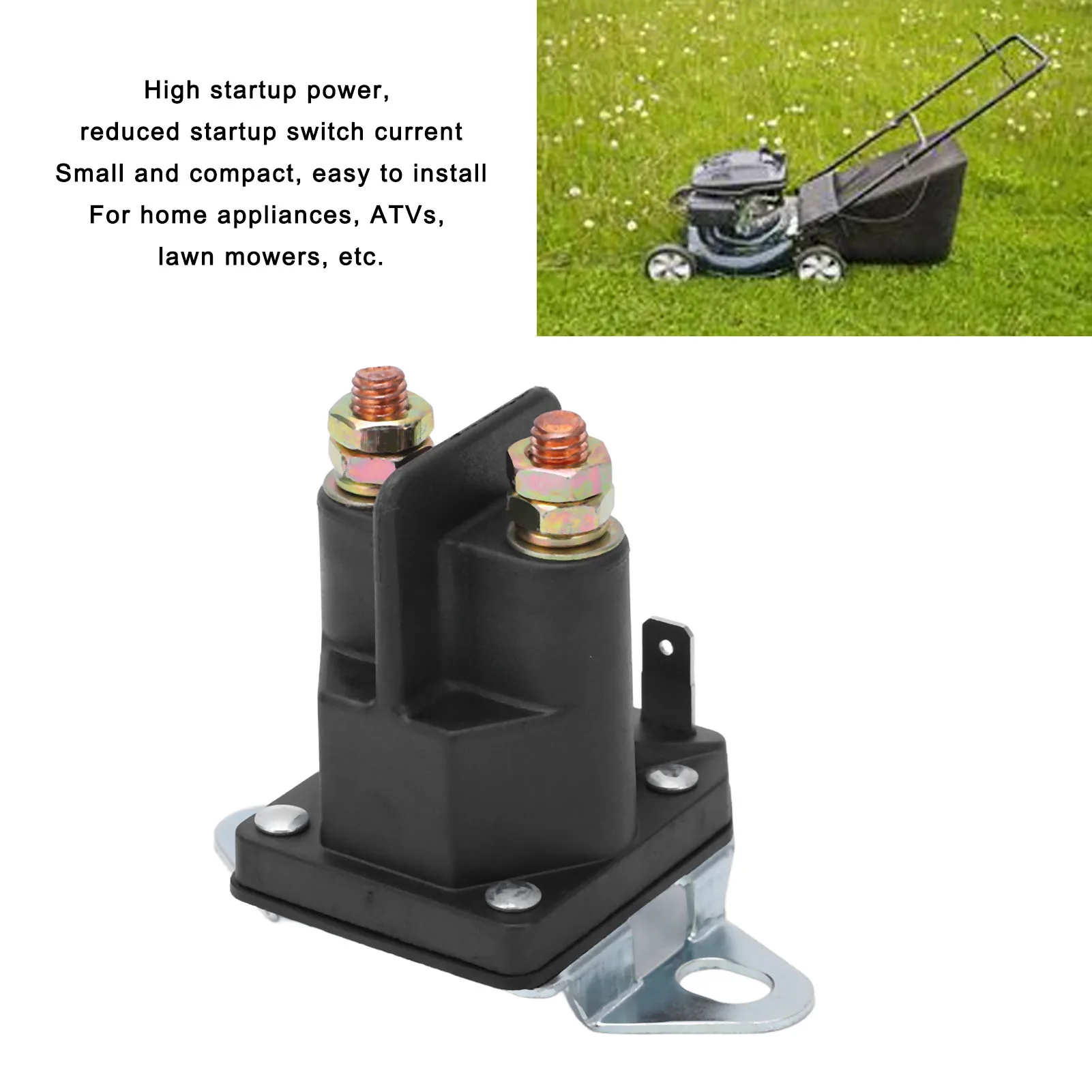 12V Starter Relay, Brass Coil, Silver-Plated Contacts, 89-96158T Lawn Mower Relay, 12V Brass Coil Relay