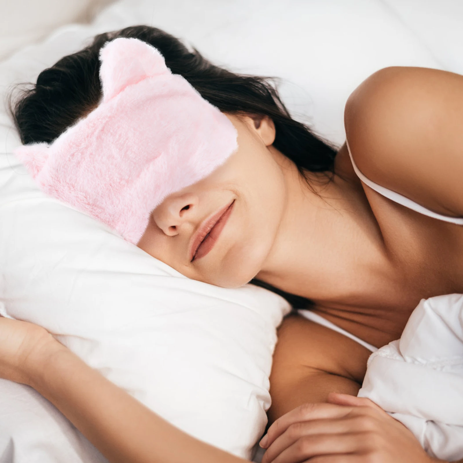 

USB Heating Eye Mask Flannel Hot Compress Relaxing Sleep Travel Home Use Reusable Warm Therapy Comfortable Fit PP Material Eye