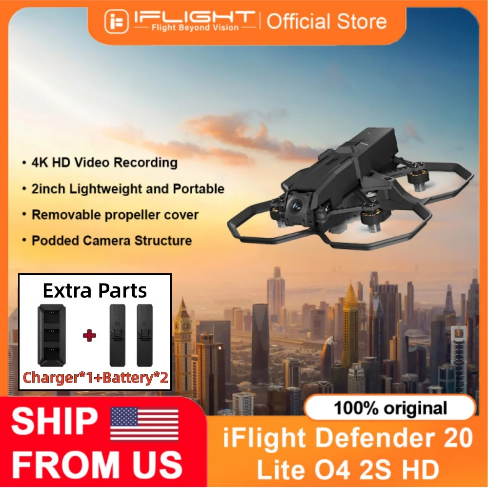 

iFlight Defender 20 Lite HD FPV Drone 2 Inch Cinewhoop Quadcopter 4K Video Recording Long Range Low Weight Drone Indoor Outdoor