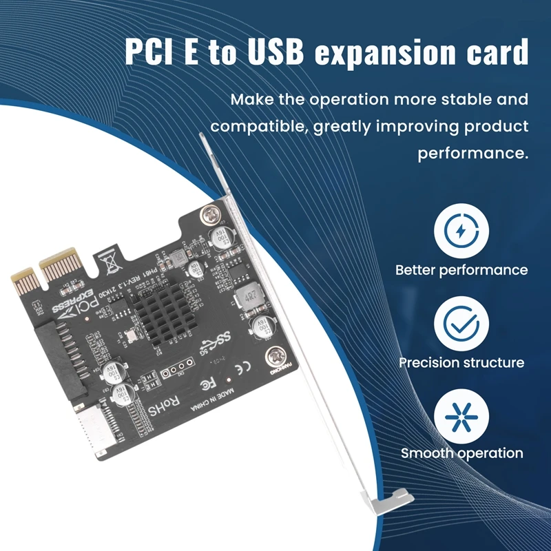 Pci Express Card Pcie To USB3 Type-E Front Type-C 19P Expansion Card Compatible Pci-E X1 X4 X8 X16 Interface