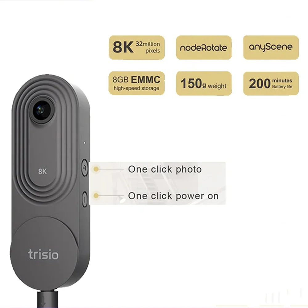 

Trisio Lite 2 360 Camera-Designed For Photographers, Easy To Capture 360 Panoramic 8K 32MP HD VR Images And Exquisite Gifts