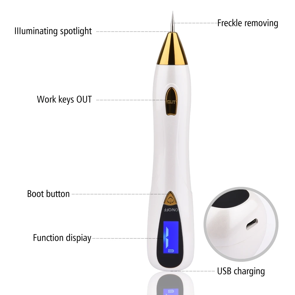 Professional Skin Tag Remover Plasma Pen Freckle Mole Removal Pen Electric Tattoo Black Spots Dark Spot Remover Tools Skin Care