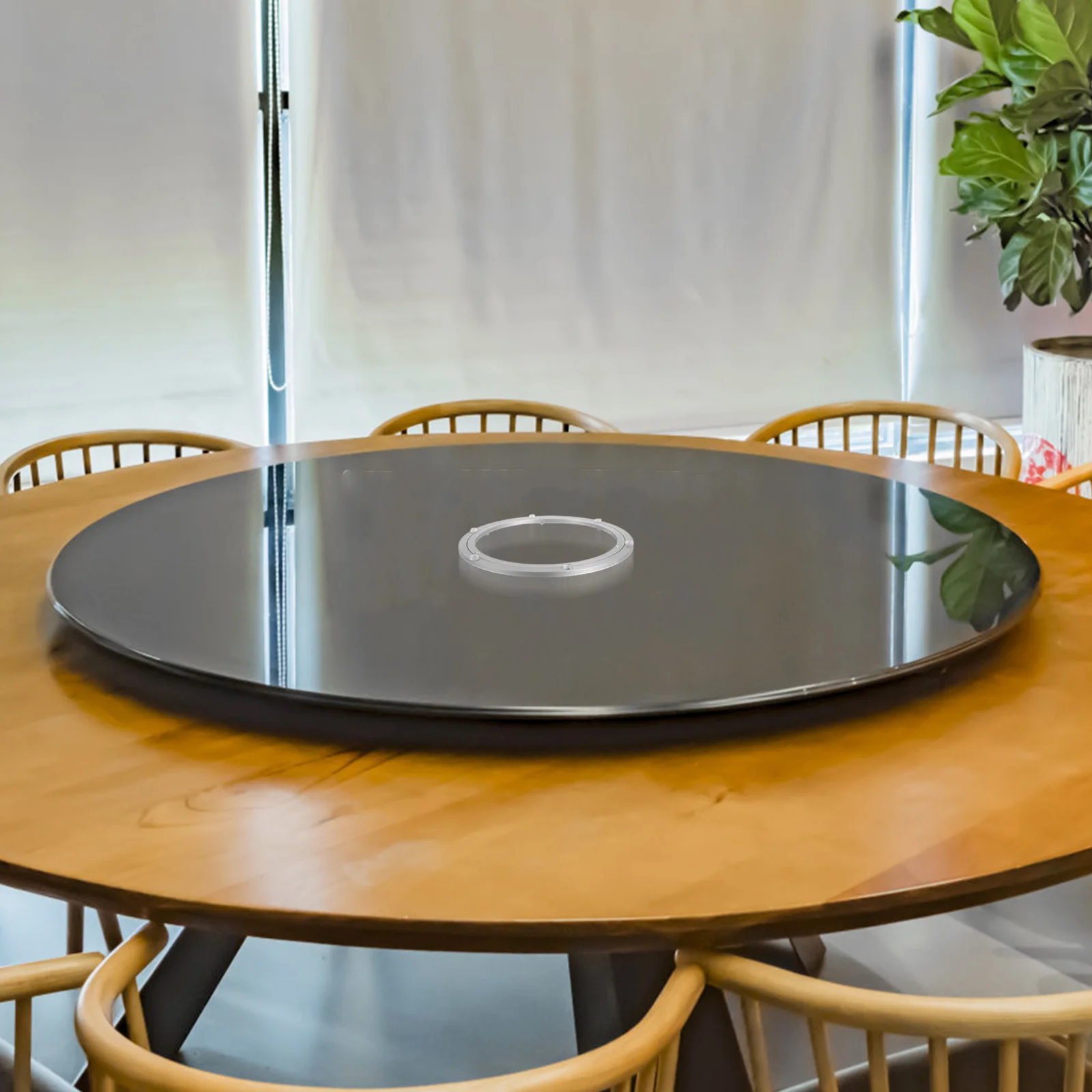 

Round Lazy Susan Turntable Bearing Plate Aluminum Alloy Heavy Duty Rotating Swivel Base For Dining Table Silent Rotation