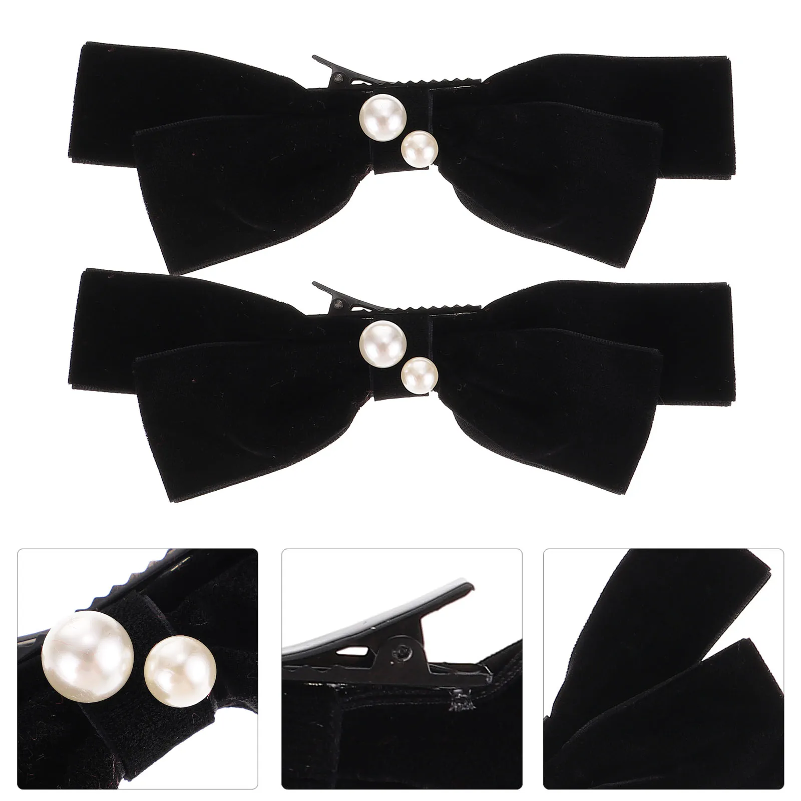 2 قطعة مقاطع الشعر القوس الكبير خمر القطيفة المشابك الشعر النساء اكسسوارات أنيقة للحياة اليومية مأدبة الزفاف