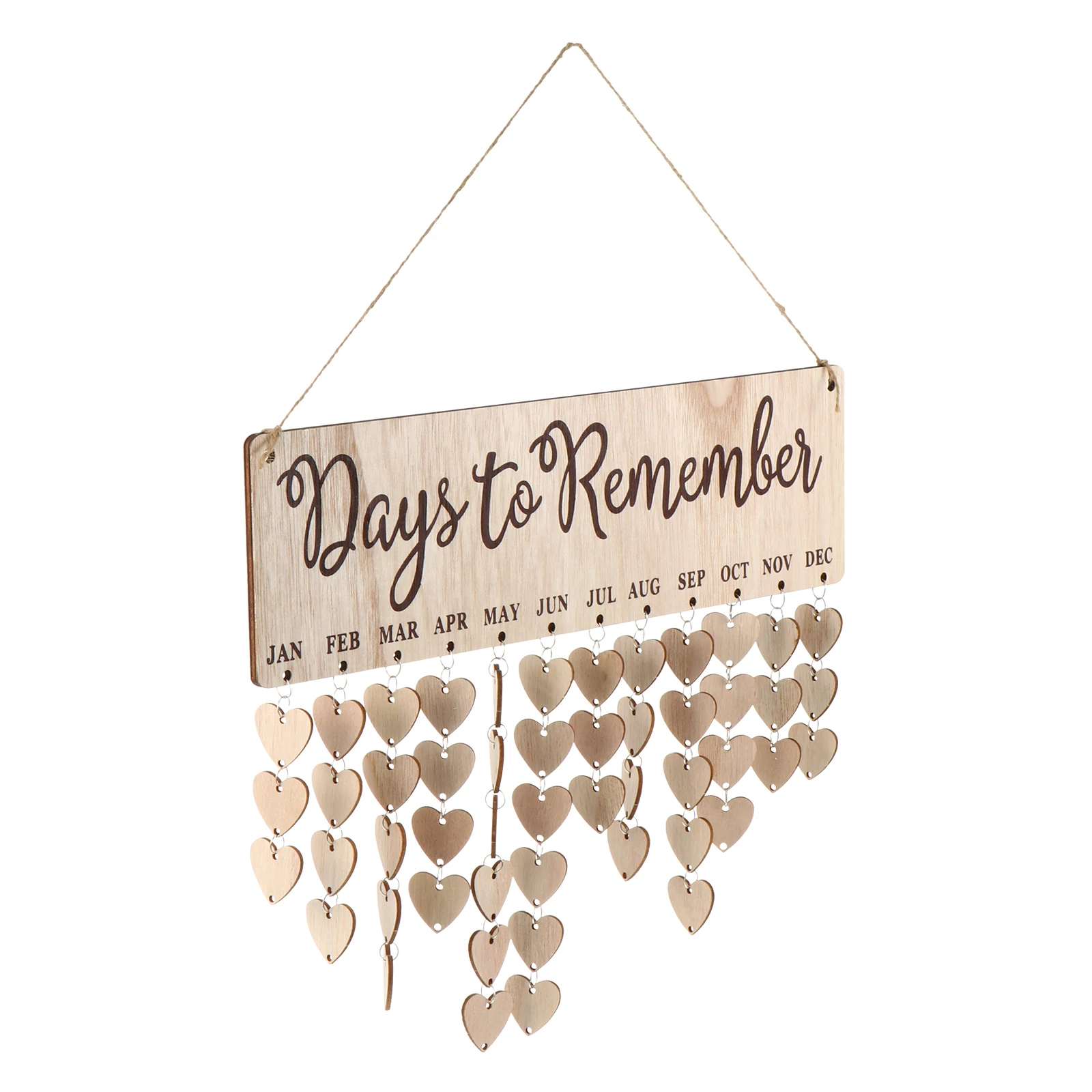 1 conjunto de calendário de aniversário de madeira reutilizável pingente prático diy decoração para festa em casa ornamento de parede rastreador
