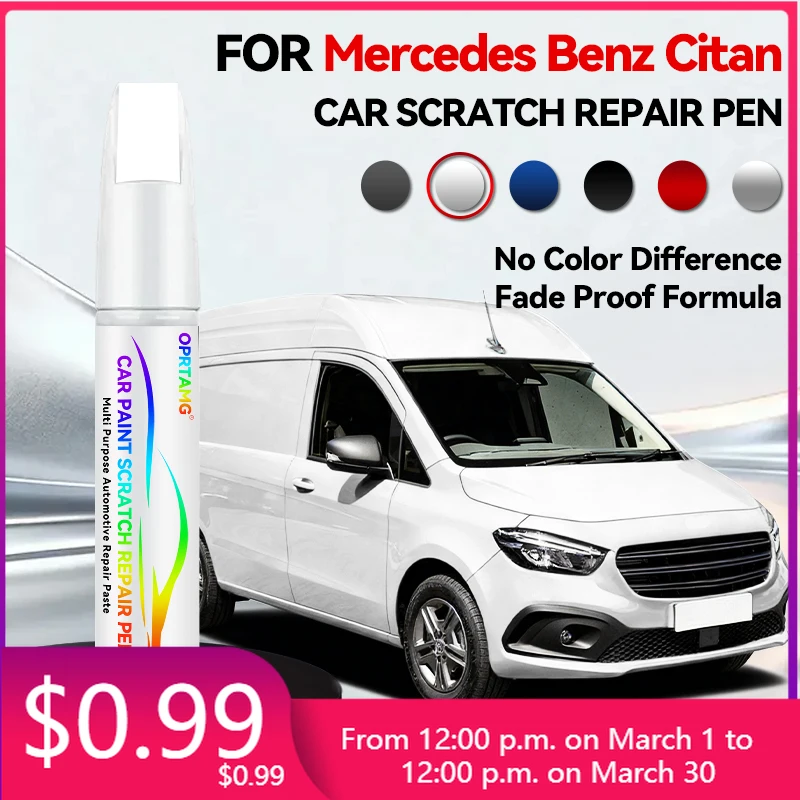 

Ручка-корректор для ремонта краски, средство для удаления царапин, аксессуары для авто, черный, белый цвет, для Mercedes Benz Citan 1993-2025 W204 W205 W206 PurP