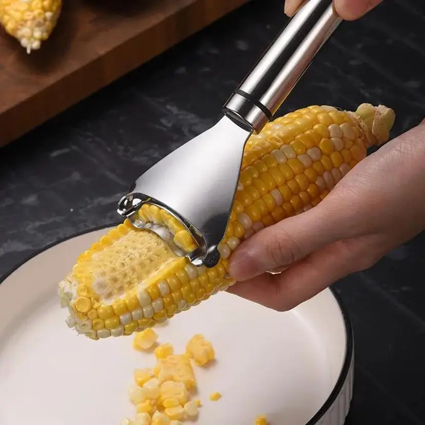 Aço inoxidável milho stripper milhos triturador dispositivo fácil descascamento milho kerneler descascador milho separador frutas e vegetais ferramentas