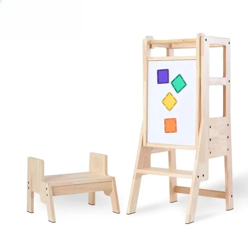 Xiair Kitchen Footstool Children and toddlers Footstool Stand Tower Study Stool Bathroom and kitchen with safety railing
