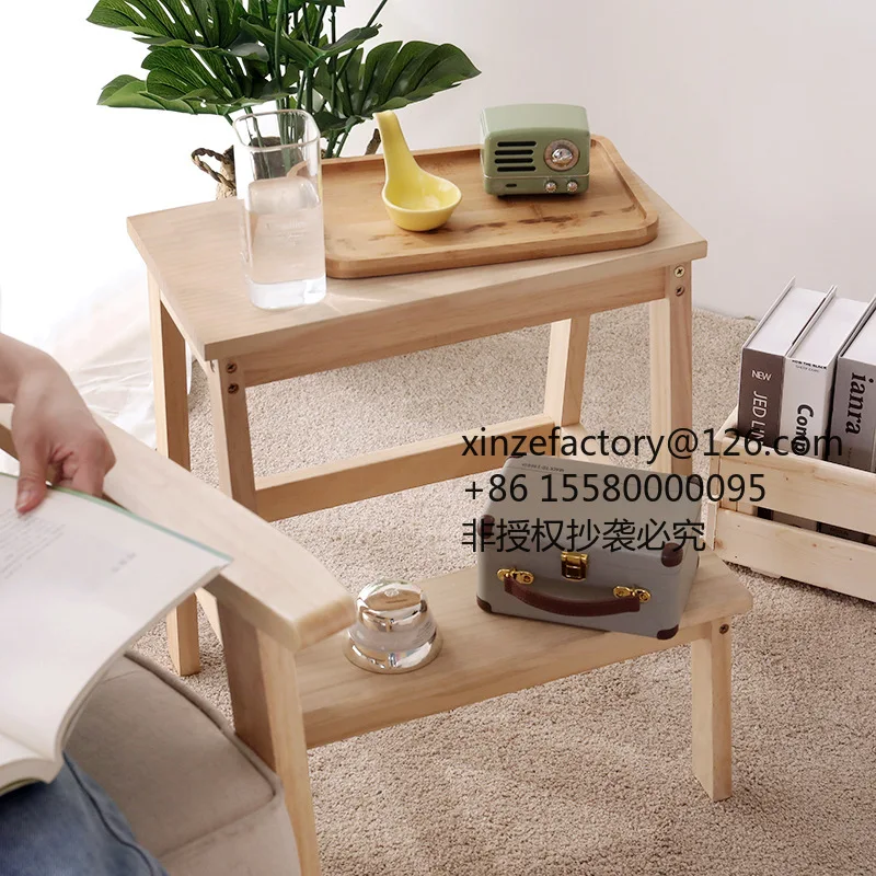 Factory Direct 2026 Top RatedSolid wood multi-functional footstool Double-layer step stool Small stair footstool Household shoe