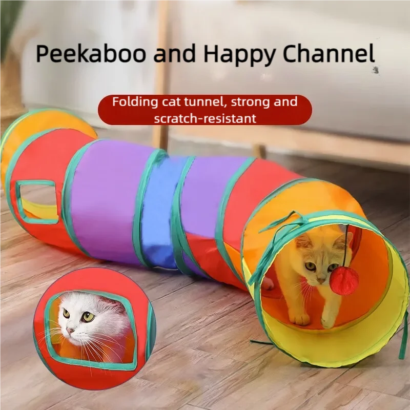 

Cat Tunnel Pet Supplies Cat S T Pass Play Tunnel Foldable Cat Tunnel Cat Toy Breathable Drill Barrel for Indoor loud paper