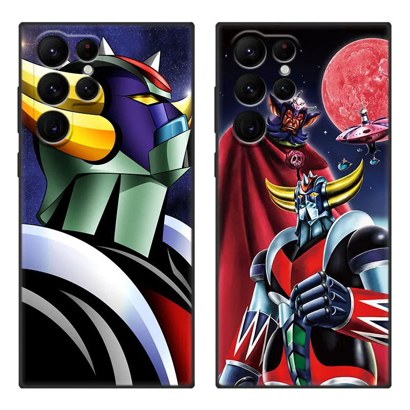 UFO Robot Goldorak Cartoon Cover Black Case For Samsung Galaxy S24 Ultra S23 Plus S21 FE S22 Ultra S20 FE S10E S10 Lite S9 Plus