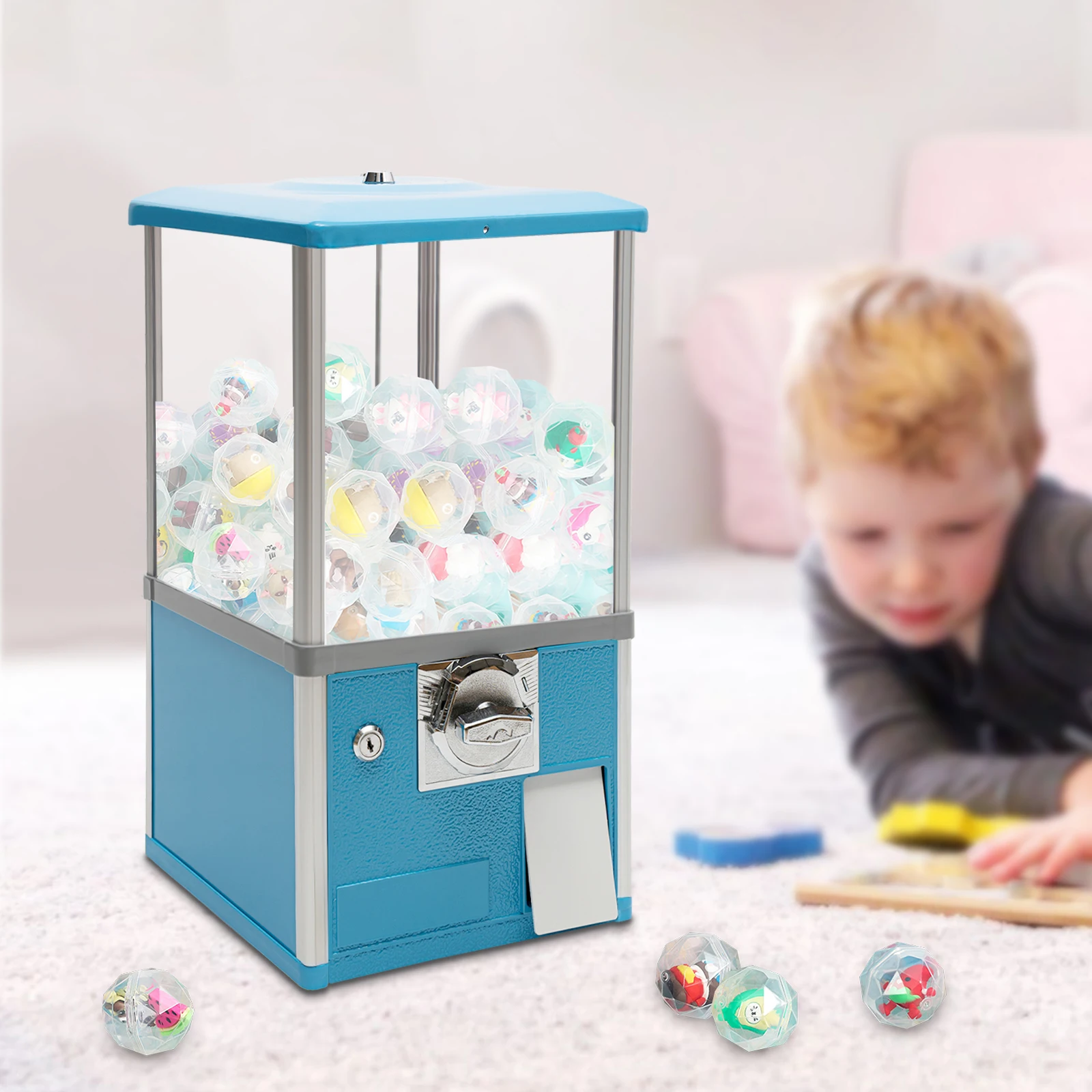 25-cent Blue Vending Machines Big Capsule Commercial Vending Machine Gumball Machine for Kids