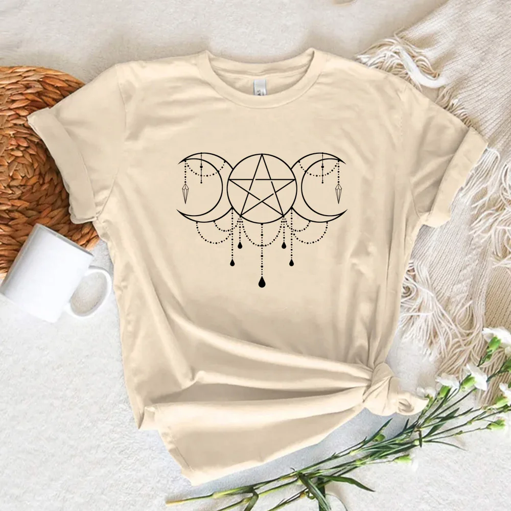 Witch Triple Moon t-shirts women comic anime elegant Tee girl manga streetwear graphic clothing