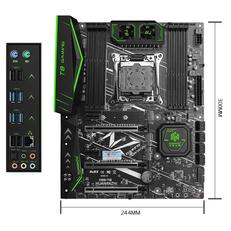 X99-T8 płyta główna HUANANZHI LGA 2011-3 USB3.0 NVME M.2 SSD obsługuje pamięć DDR3 REG ECC i procesor Xeon E5 V3 V4 — zdjęcie produktu 6