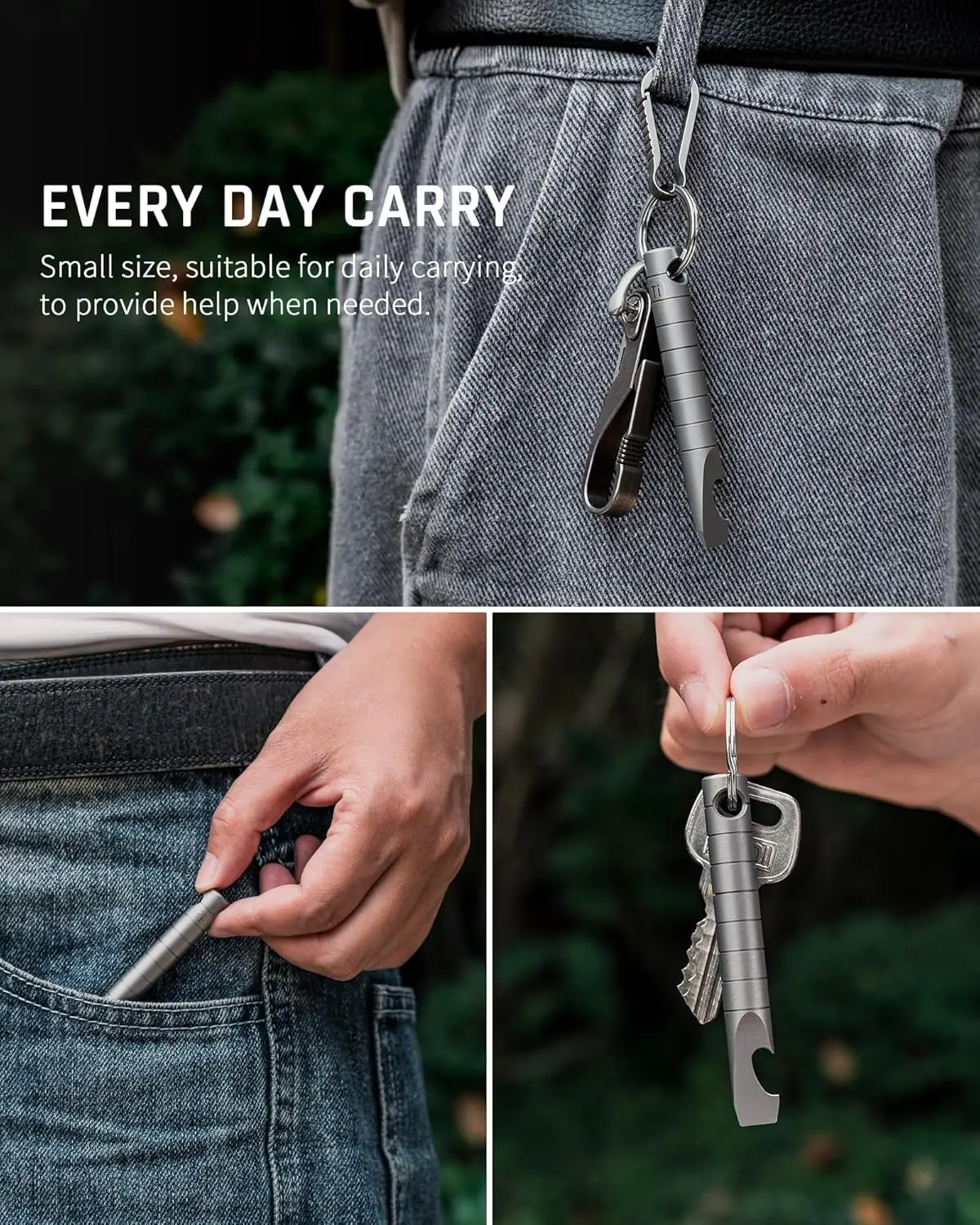 

TISUR Keychain Pry Bar,Titanium Mini EDC Prybar Multitool with Bottle Opener, Pocket Small Keychain Tools