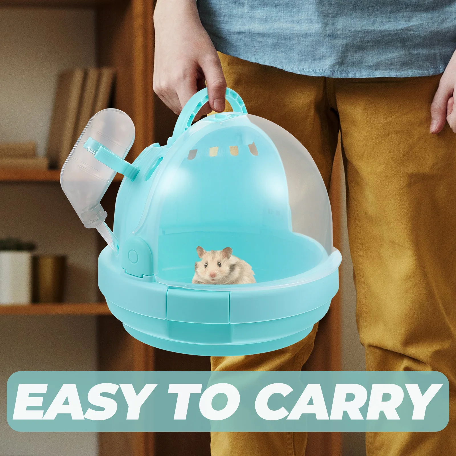 

1Pcs Portable Hamster Cage Handheld Pet Carrying Box Outdoor Small Animal Travel Cage