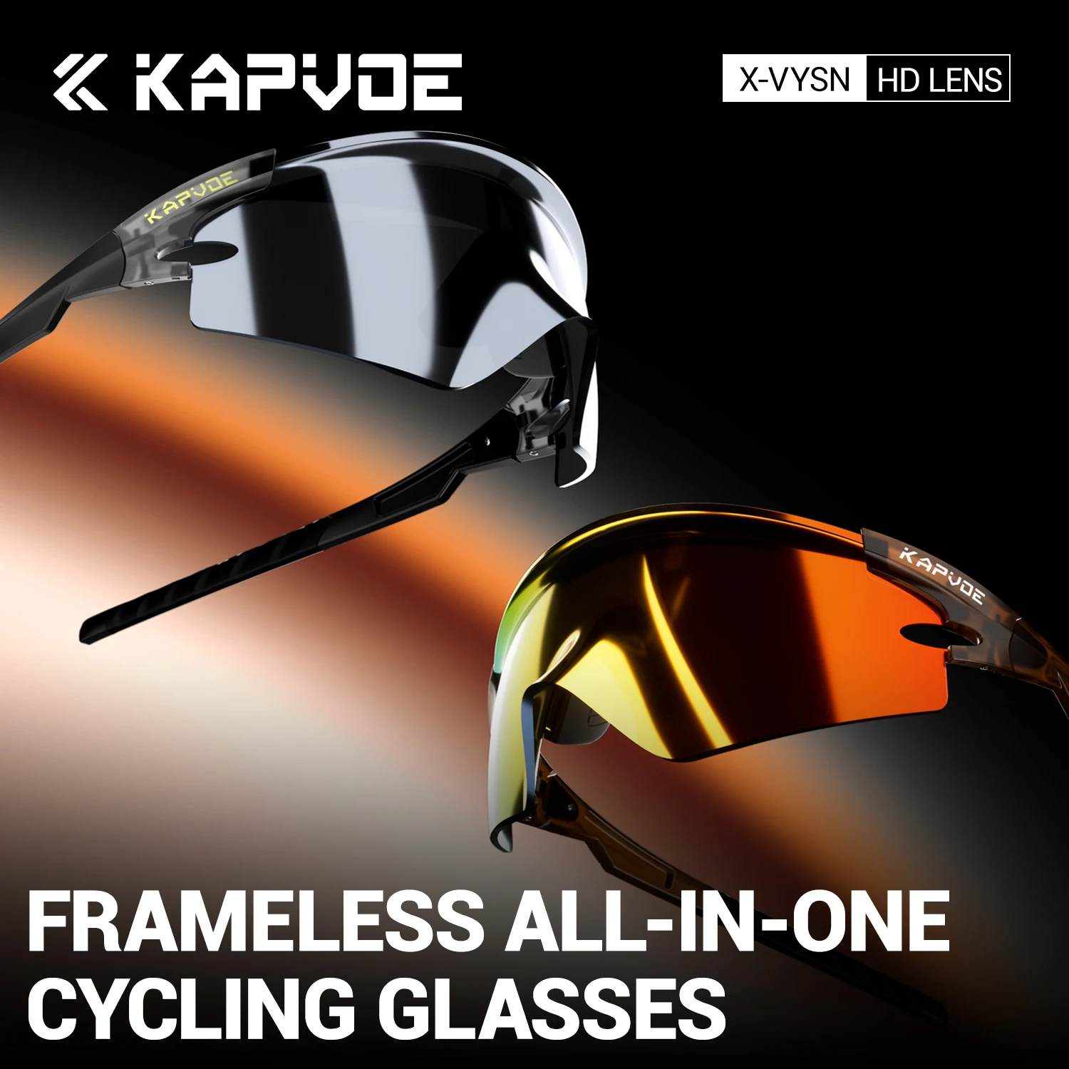 Kapvoe 2026 Men's Cycling Sunglasses Outdoor Sports Glasses Hiking Eyewear MTB Bike Mountain Bicycle Glasses Riding Goggle Women