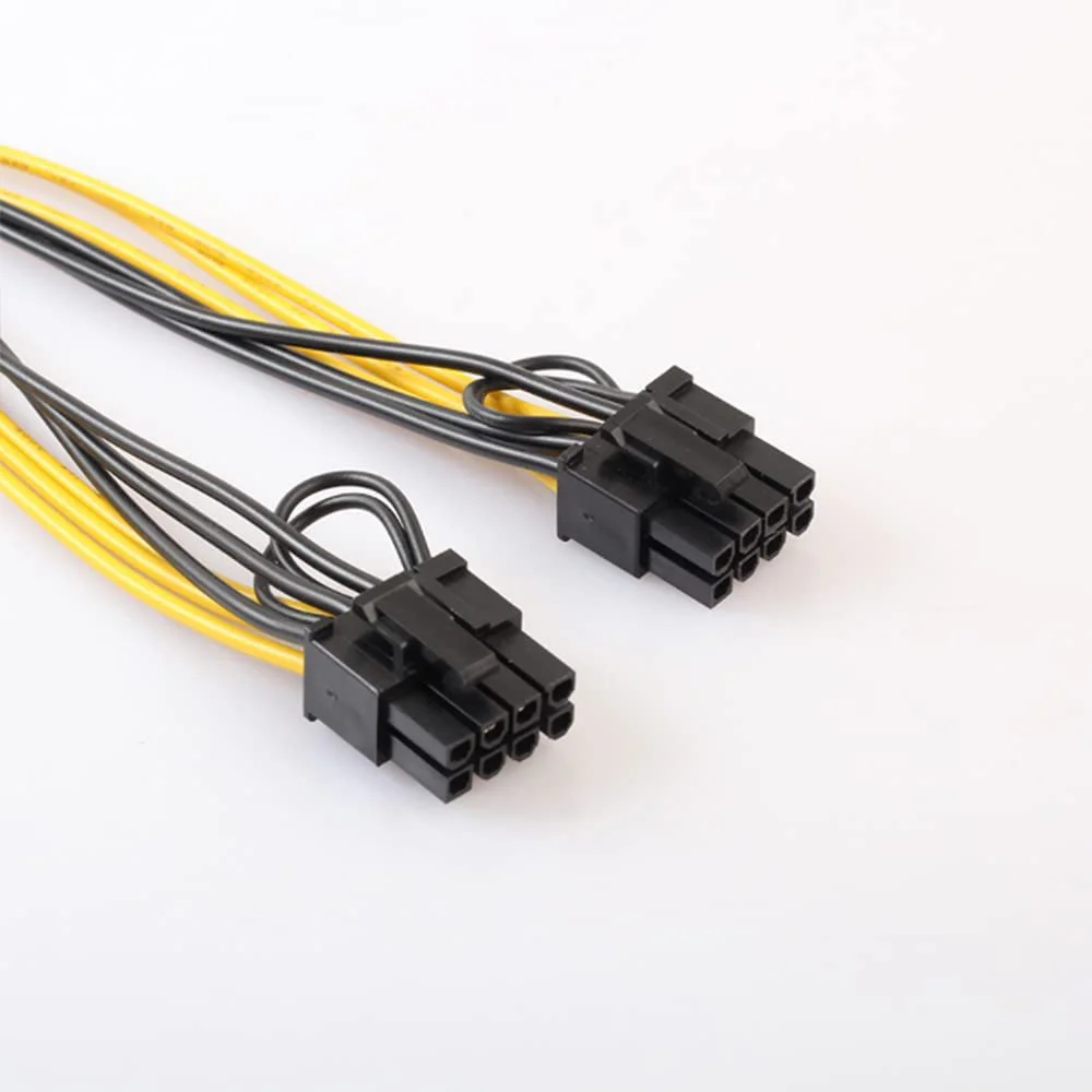 5Pcs 30cm GPU 8Pin to 2X8Pin(6+2) Graphic Card for Miner Double PCI-E PCIe 8Pin Power Supply Splitter Cable Cord