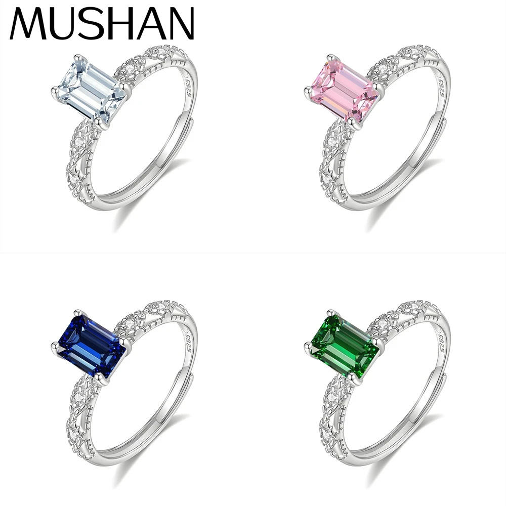

MuShan Jewelry 925 Sterling Silver Ring Wedding Band High Carbon Diamond Modern Style Elegant Style Women Rings Fine Jewelry