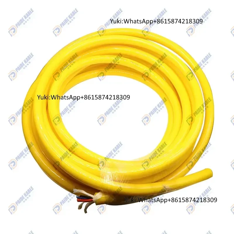 PAIDE PE PUR Jacket Oil Resistant Neutral Buoyancy Power Wire Fiber Optical Tethering Cable 2x3mm+2SMF for Underwater Drone