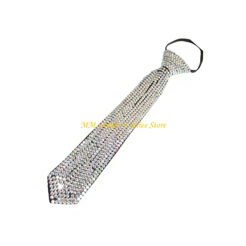 Q39C Shining Crystal Corbytie para fiestas nudas fiesta Collar corbata corbata ajustable Evento formal corbata para club