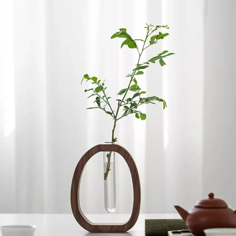 Homestay Ornament Vases Office Nordic Bedroom Balcony Table Vases Pots Plants Wood Home Decor Florero MH40HP