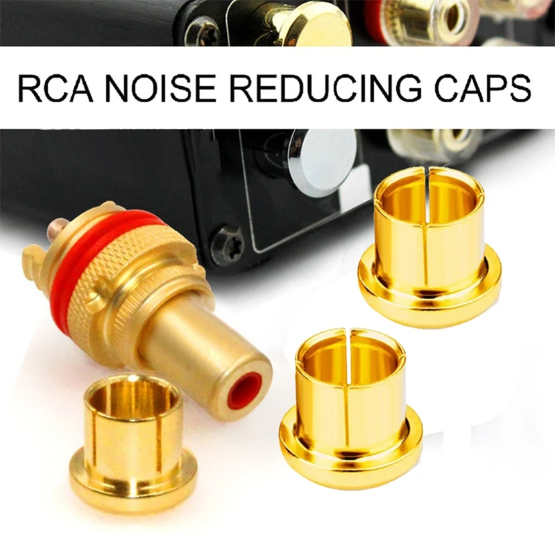 8Pcs Gold Plated RCA Protection Cap Plug Short-Circuit Socket Phono Connector Shielding Plug Socket Protection Cover Cap