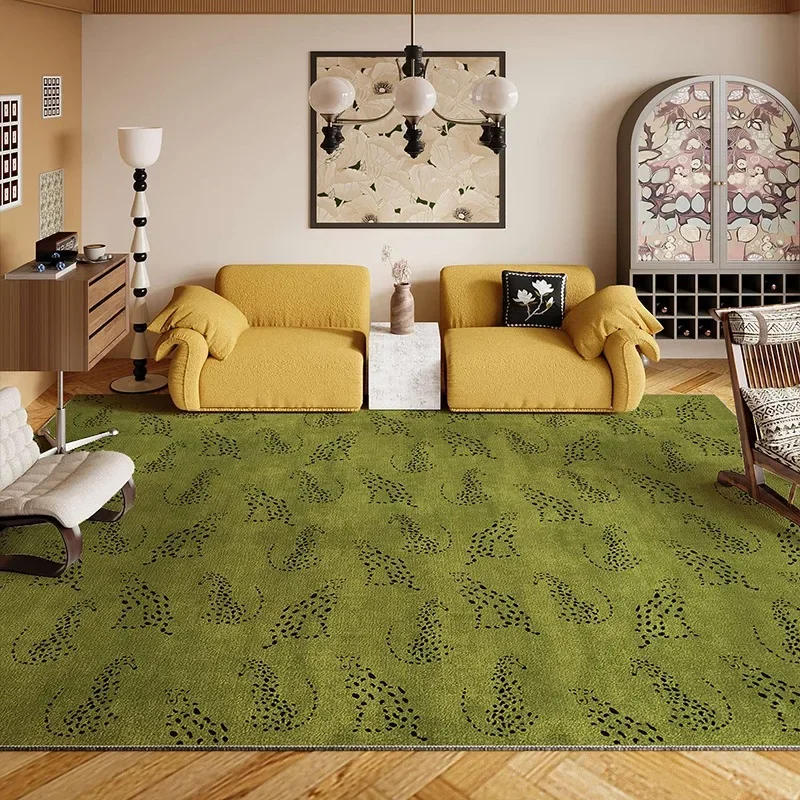 

Green Living Room Carpet Simple Geometric Animal Pattern Large Area Coffee Table Rug Bedroom Bedside Cloakroom Soft Mat Ковер 러그