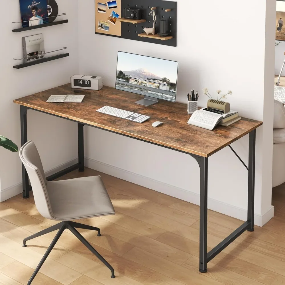 Computer Desk, 55 Inch Office Desk, Gaming Desk with Storage, Writing Desk Work Desk for Home Office