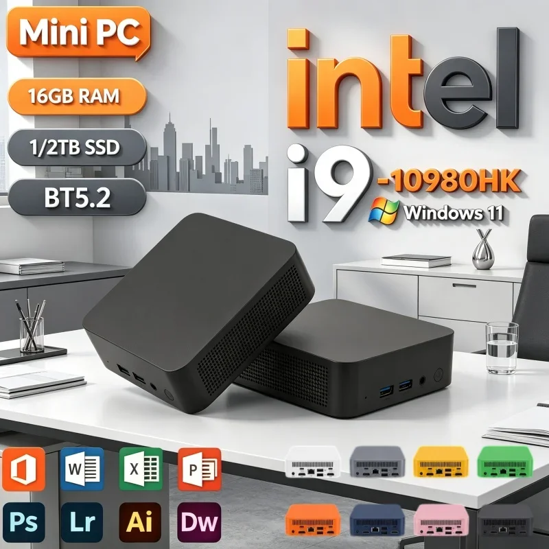 インテル-core-i9-10980hk-搭載、32gb-ram、2tb-ssd、windows-11、bluetooth-52、wi-fi-6、4k-hd対応のポータブルミニpc。オフィス、ゲーム、学習に最適。