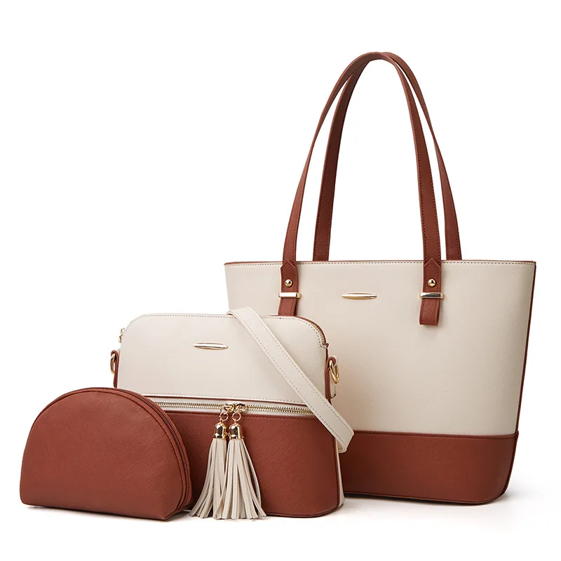 New Mother Child Bag Three Piece Set Single Shoulder Diagonal Crossbody Handheld Women's Makeup bag wallet luxury designer bags view 2